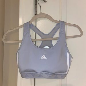 Adidas light baby blue sports bra